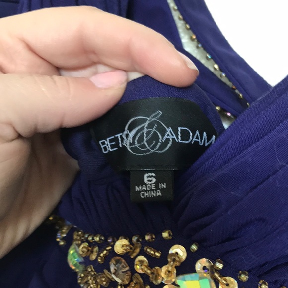 Deep purple & gold embellished prom gown - Picture 6 of 8